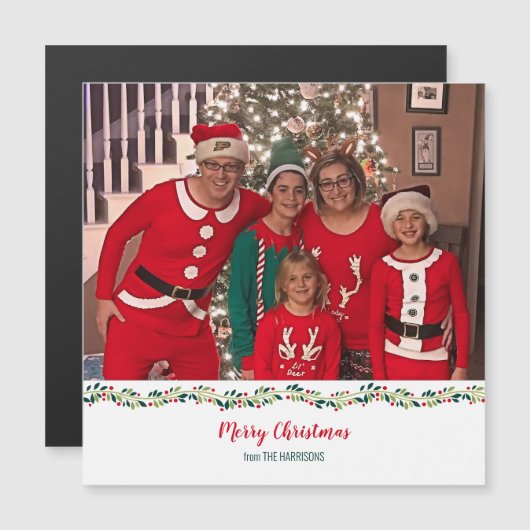 Weihnachts-PJs Family Foto Challenge Magnetkarte (Vorne/Hinten)