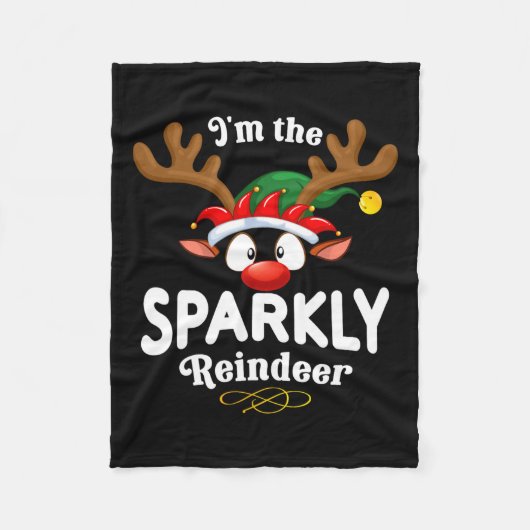 Weihnachts-Pjs Funkelnd Weihnachtsrentierspiele Fleecedecke (Vorderseite)