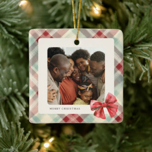 Weihnachts-Plaid-Foto Weihnachten Feiertag Keramikornament