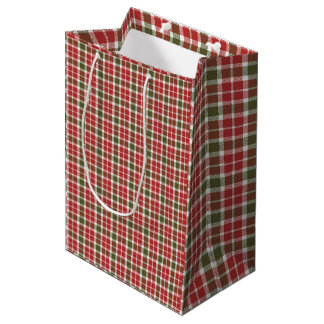 Weihnachts-Plaid-Geschenktasche Mittlere Geschenktüte