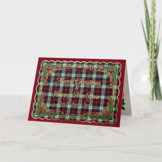 Weihnachts-Plaid im Prepper-Stil Feiertagskarte (Vorderseite)