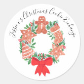 Weihnachts-Plätzchen-Austausch  Runder Aufkleber (Vorderseite)
