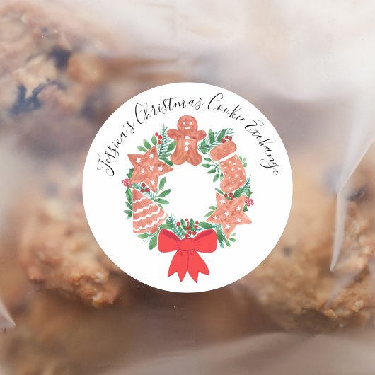 Weihnachts-Plätzchen-Austausch  Runder Aufkleber