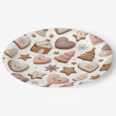 Weihnachts-Plätzchen-Muster Pappteller (Schrägansicht)