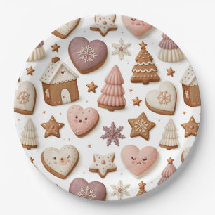 Weihnachts-Plätzchen-Muster Pappteller