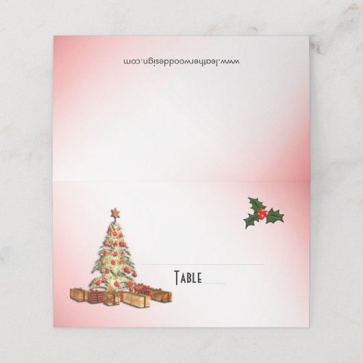 Weihnachts-Platzkarten Platzkarte (Außenseite Aufgefaltet)