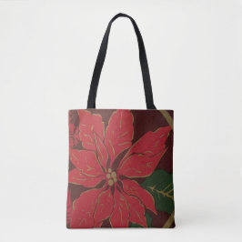 Weihnachts-Poinsettia auf der ganzen Seite druckt Tasche