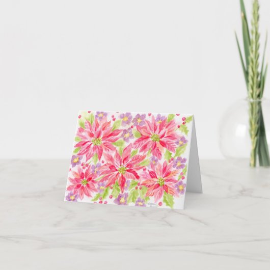 Weihnachts-Poinsettia Blank jeder Oklastikkarte Dankeskarte (Vorderseite)