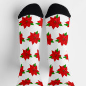 Weihnachts-Poinsettia-Blume auf Weiß Socken (Oben)