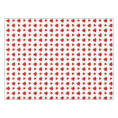 Weihnachts-Poinsettia-Blume auf White Tableclout Tischdecke (Vorderseite (Horizontal))