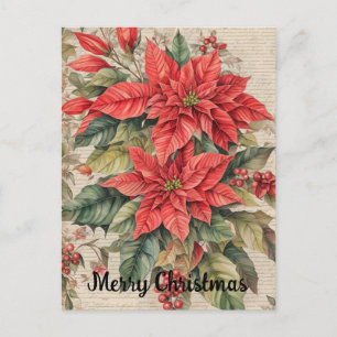 Weihnachts-Poinsettia-Blume Postkarte