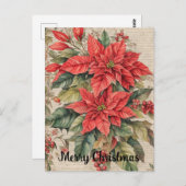 Weihnachts-Poinsettia-Blume Postkarte (Vorne/Hinten)