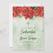 Weihnachts-Poinsettia Blumenbestätigung Einladung (Vorderseite)