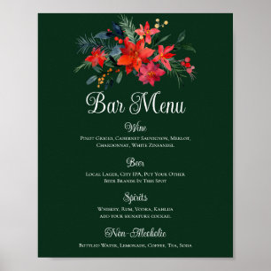 Weihnachts-Poinsettia Blumenkost-Bar Poster