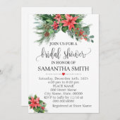 Weihnachts-Poinsettia-Brautparty Einladung (Vorne/Hinten)