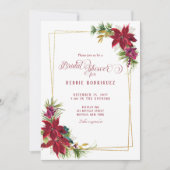 Weihnachts-Poinsettia Bridal-Dusche Einladung (Vorderseite)
