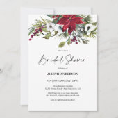 Weihnachts-Poinsettia Bridal-Dusche Einladung (Vorderseite)
