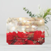 Weihnachts-Poinsettia, CorporateWeihnachts-Party Einladung (Stehend Vorderseite)