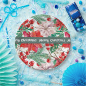 Weihnachts-Poinsettia-Design-Teller Pappteller (Party)