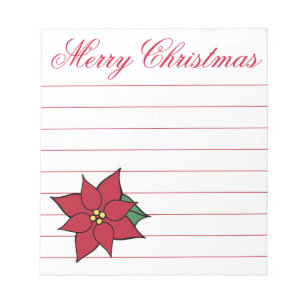 Weihnachts-Poinsettia-Einkaufsliste Küchennotizblo Notizblock