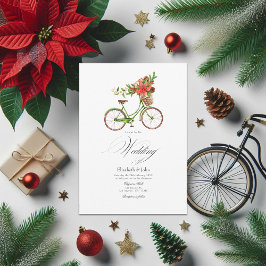 Weihnachts-Poinsettia Fahrrad Winter Hochzeitsarm Einladung