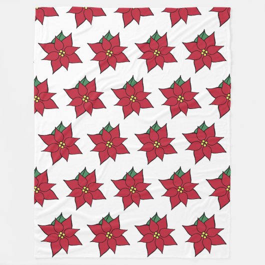 Weihnachts-Poinsettia-Fleece-Decke Fleecedecke (Vorderseite)