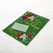 Weihnachts-Poinsettia-Foil-Kartenhalter Folien Feiertagskarte (Gedreht)