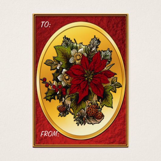 Weihnachts-Poinsettia-Geschenktasten (Vorderseite)