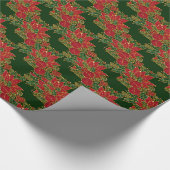 Weihnachts-Poinsettia-GIFT-WRAPPING-PAPIER Grün Geschenkpapier (Ecke)