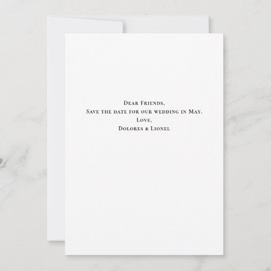 Weihnachts-Poinsettia-Hochzeit Speichern Sie das D Save The Date (Rückseite)