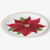 Weihnachts-Poinsettia Hochzeitspapier-Teller Pappteller (Schrägansicht)