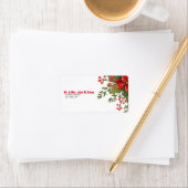 Weihnachts-Poinsettia-Hochzeitsplatz Adressaufkleber (Insitu)