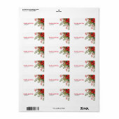 Weihnachts-Poinsettia-Hochzeitsplatz Adressaufkleber (Vorne)