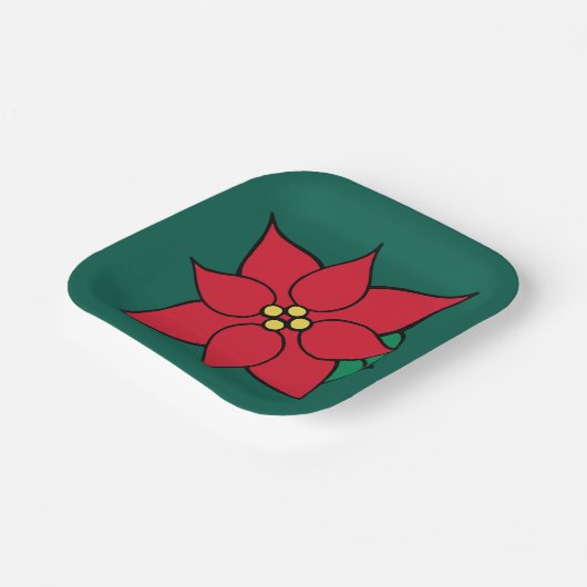 Weihnachts-Poinsettia Holiday Paper-Teller Pappteller (Gewinkelt)