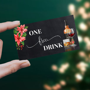 Weihnachts-Poinsettia-Karten-Ticket für kostenlose Rabattkarte