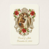 Weihnachts-Poinsettia Katholische Hochzeitskarte (Vorderseite)