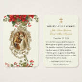 Weihnachts-Poinsettia Katholische Hochzeitskarte (Vorne & Hinten)