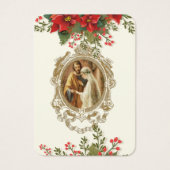 Weihnachts-Poinsettia Katholische Hochzeitskarte (Vorderseite)