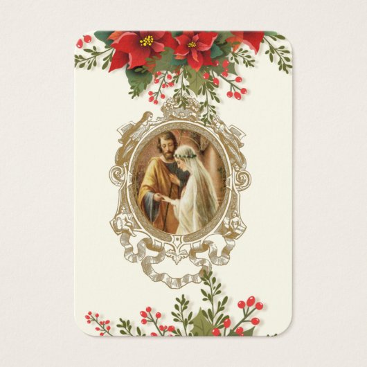 Weihnachts-Poinsettia Katholische Hochzeitskarte (Vorderseite)