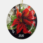Weihnachts-Poinsettia Keramik Ornament (Links)
