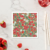 Weihnachts-Poinsettia-Musterpapier-Teller Serviette (Beispiel)
