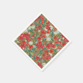 Weihnachts-Poinsettia-Musterpapier-Teller Serviette (Ecke)