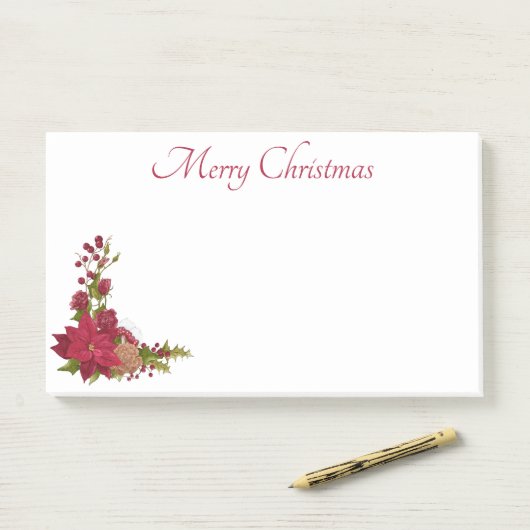 Weihnachts-Poinsettia Post-It-Notes Post-it Klebezettel (Auf Schreibtisch)