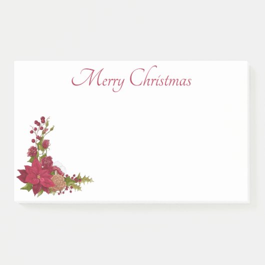 Weihnachts-Poinsettia Post-It-Notes Post-it Klebezettel (Vorderseite)