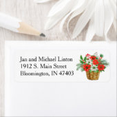 Weihnachts-Poinsettia Rücksendeadresse personalisi (Insitu)