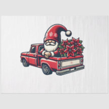 Weihnachts-Poinsettia Santa Gnome im Lieferwagen L