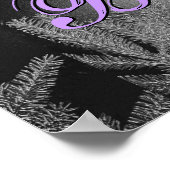 Weihnachts-Poinsettia Schwarz und Grau Blisse II Poster (Ecke)