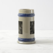 Weihnachts-Poinsettia Schwarz und Grau IV Bierglas (Mittel)