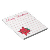 Weihnachts-Poinsettia Shopping-Lebensmittelgeschäf Notizblock (angewinkelt)