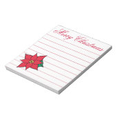 Weihnachts-Poinsettia Shopping-Lebensmittelgeschäf Notizblock (Rotiert)